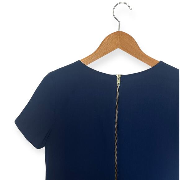 Lulus Shift And Stout Dress Size S Navy Blue Short Sleeve Shift Mini Dress - Picture 8 of 11
